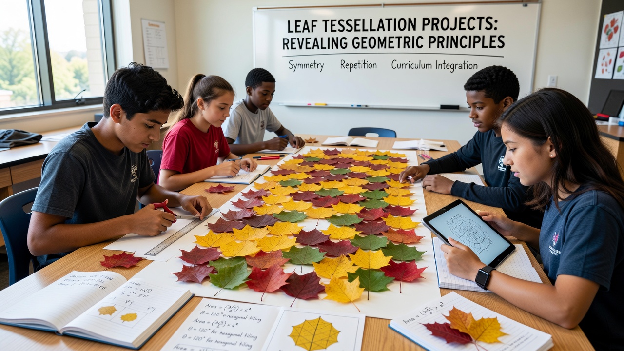 Leaf Tessellation Projects Revealing Geometric Principles in School Mathematics Curricula